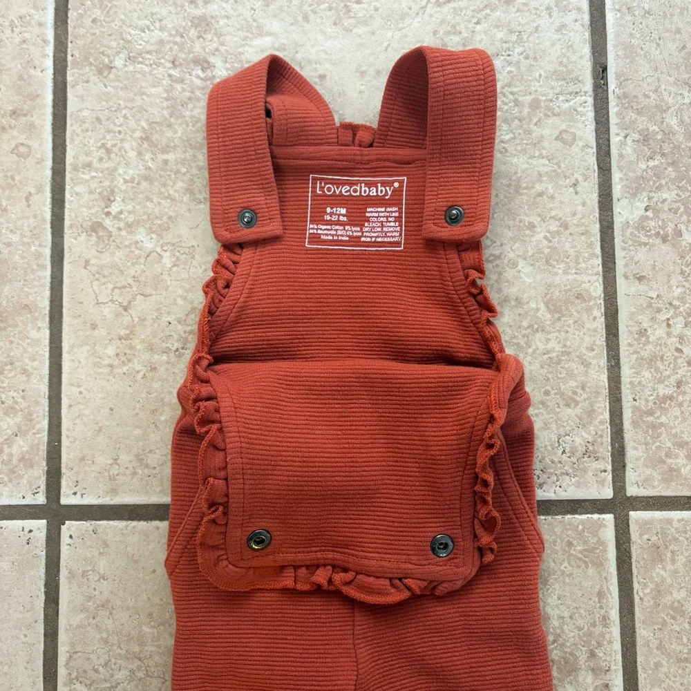 L’ovedbaby Overalls Corduroy Ruffle Overalls burnt Orange 9-12M Loved Baby
